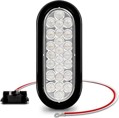 Miniatura 11 de Faro trasero redondo de 6 pulgadas con 24 luces LED de luz blanca clara, para reversa de camiones, con Certificado DOT, arandela y enchufe incluidos