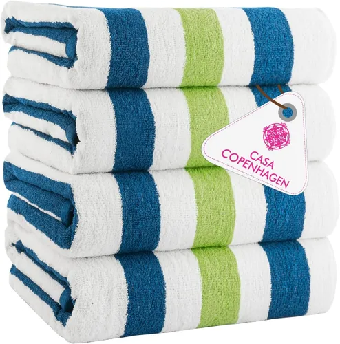 Miniatura 137 de CASA COPENHAGEN Juego de 6 toallas de palomitas de maíz, color azul polvoriento, 21.16 oz/m², 2 toallas de baño, 2 toallas de mano y 2 toallas