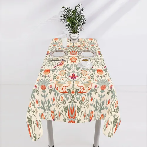 Miniatura 82 de Mantel Floral Retro de Pájaros, Diseño Original Bohemio William Morris Estampado Cubierta de Mesa para Hogar Picnic Fiesta Comedor Cocina William