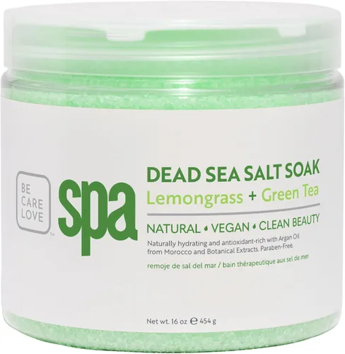 BCL SPA Remojo de sal del mar muerto, hierba de limón + té verde, 16 onzas