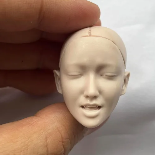 Miniatura 14 de Esculpa de cabeza femenina a escala 1/6, Beauty Girl sin pintar, tallada en la cabeza para cuerpo de figura de acción PH TBL JO de 12 pulgadas (C)