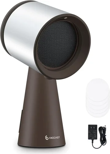AMZCHEF Campana extractora portátil, ventilador extractor de cocina de 3 velocidades con luz, bajo ruido, filtro de aluminio desmontable, taza de