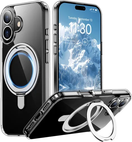 Miniatura 40 de Magnética para iPhone 12 e iPhone 12 Pro Funda, [con Soporte de Anillo Magnético Invisible Giratorio 360°][A Prueba de Golpes][Compatible