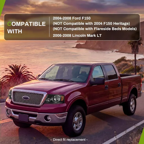 Miniatura 2 de AUTOSAVER88 Conjunto de faros delanteros compatible con Ford F150 F-150 2004 2005 2006 2007 2008/Lincoln Mark LT 2004-2008/2006-2008 lado del Una