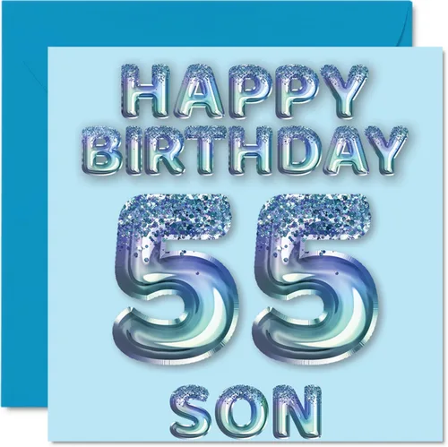 Miniatura 274 de Stuff4 Tarjeta de primer cumpleaños para niños, globo de fiesta con purpurina azul, tarjetas de feliz cumpleaños para niño de 1 año, nieto, hijo, 57