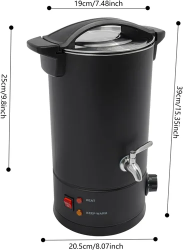 Miniatura 5 de Derretidor de cera para hacer velas, olla de fusión eléctrica comercial de cera de 10L/338.2 onzas con control de temperatura y boquilla de vertido