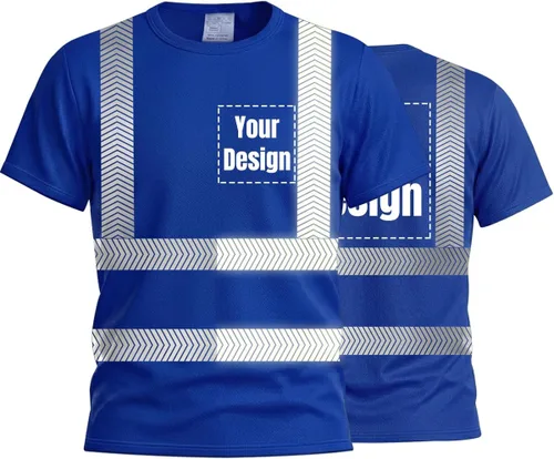 Miniatura 17 de Camiseta Hi Vis con tira reflectante de alta visibilidad, camisetas de seguridad personalizadas para tu logotipo, camisas de trabajo al aire libre