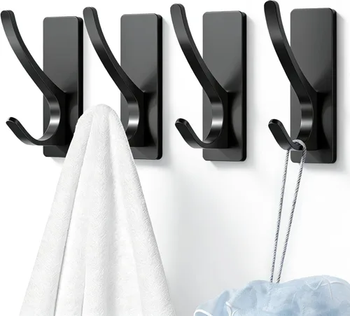 Miniatura 12 de Ganchos autoadhesivos para toallas: extra fuertes 13LB, gancho de acero inoxidable para colgar esponjas, toallas, abrigos, batas de baño, ducha