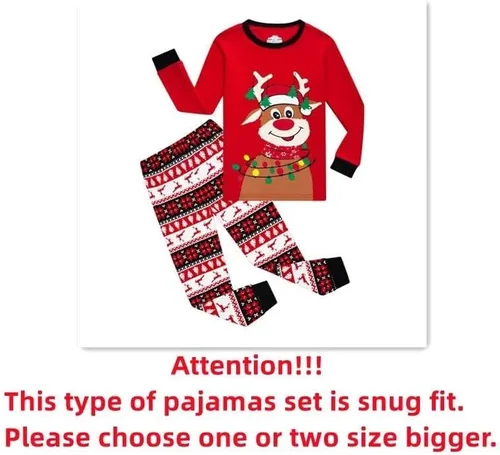 Miniatura 13 de Pijamas familiares a juego de Navidad pijamas de algodón para vacaciones