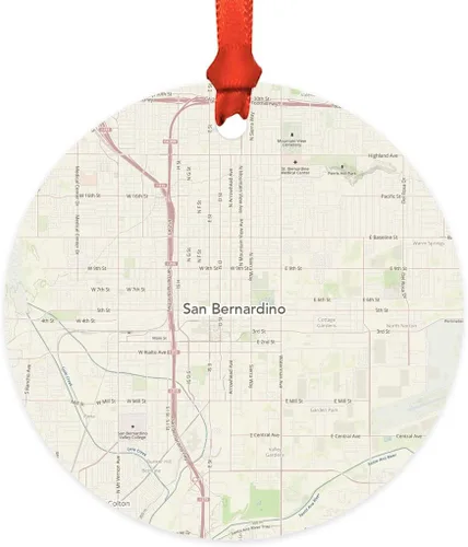 Miniatura 19 de Andaz Press Mapa de la ciudad de Estados Unidos redondo de madera natural MDF ornamento de Navidad, Akron, Ohio Vintage Mapa, 1 paquete, larga