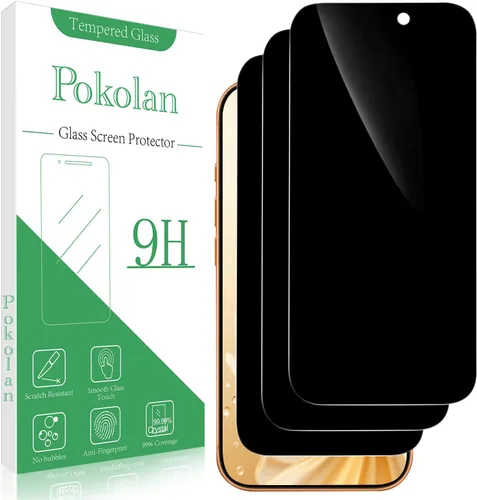 Miniatura 16 de Pokolan [Paquete de 3] Protector de pantalla de privacidad para iPhone 11/iPhone XR Película de vidrio templado antiespía, cobertura completa, sin