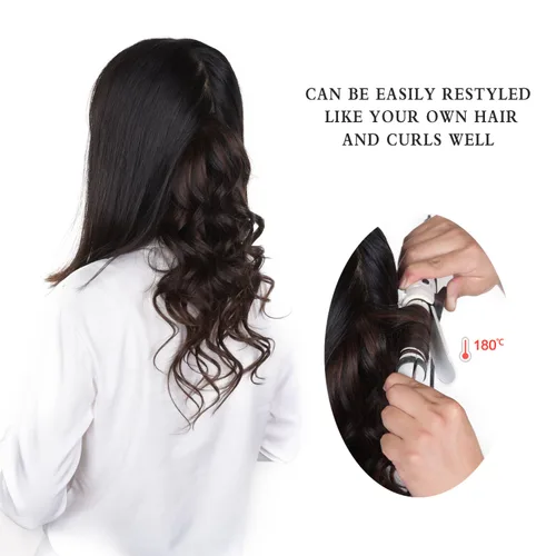 Miniatura 3 de Extensiones de cabello humano Remy de 18 pulgadas con clip para mujer, extensiones de cabello humano liso y sedoso, 2.12 onzas, 4 piezas