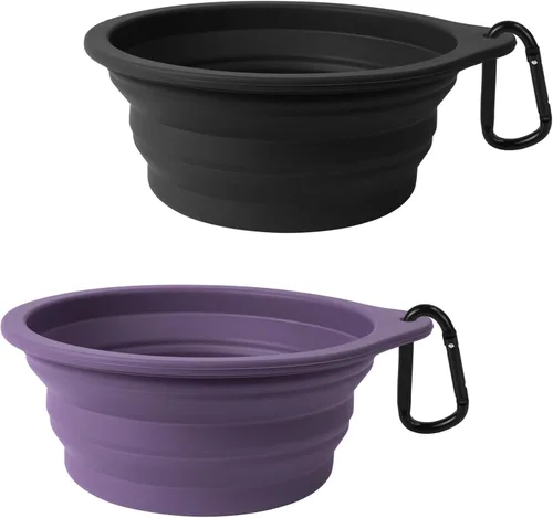 Miniatura 8 de PetBonus - 2 unidades de tazones plegables de silicona para perros, libres de BPA, aptos para lavavajillas, portátiles, plegables, expandibles