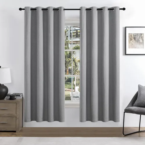 Miniatura 56 de Joydeco - Juego de 2 paneles de cortinas opacas de 63 pulgadas, 2 cortinas largas con aislamiento térmico burg, cortinas de oscurecimiento