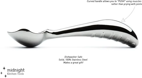 Miniatura 6 de Midnight Scoop - Cuchara de helado ergonómica de acero inoxidable Resistente, fácil de usar y apta para lavavajillas Grado profesional, diseño