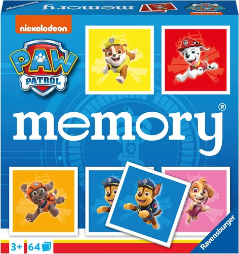Ravensburger Juego de memoria de Paw Patrol - Pares de fotos a juego para niños a partir de 3 años - Juguete educativo para niños de 3 años