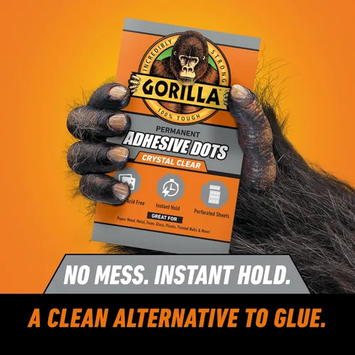 Miniatura 2 de Gorilla Puntos adhesivos permanentes, de doble cara, transparentes, 0.5 pulgadas de diámetro, 150 piezas (paquete de 1), sin ensuciar, apto