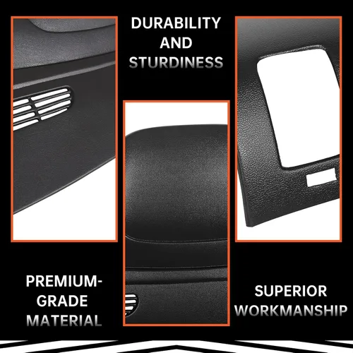 Miniatura 5 de Kojem Cubierta de tablero compatible con Chevy Silverado LS LT WT GMC Sierra SL SLE WT 2007-2013 con doble guantera, color negro