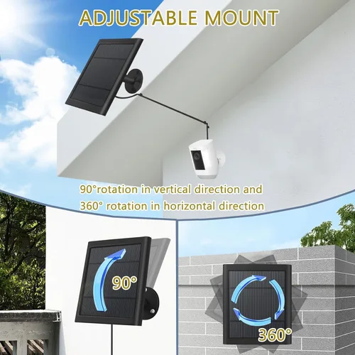 Miniatura 3 de Panel solar IP65 para exteriores para cámaras de anillo (blanco 1P) Spotlight Cam Plus/Pro Stick Up Cam/Pro Wireless Outdoor con cable largo de 10