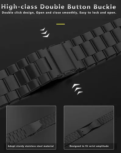 Miniatura 4 de Olytop para Galaxy Watch Ultra Correas 47mm (2024/2025), Correa de Reemplazo de Pulsera de Acero Inoxidable Metálica para Negocios, Hombres y Negro
