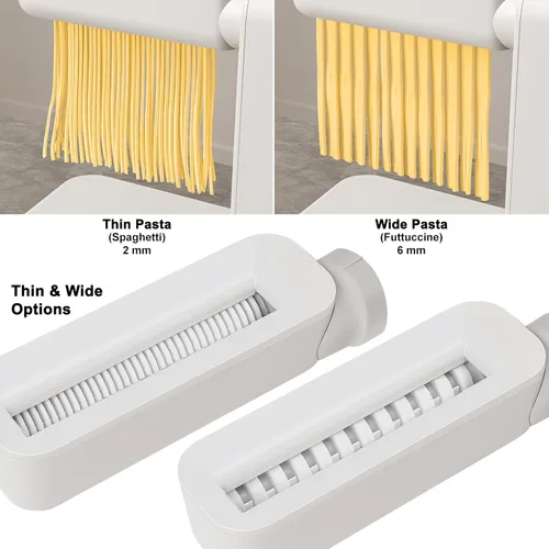 Miniatura 3 de Máquina eléctrica para hacer pasta, máquina para hacer pasta 3 en 1, incluye rodillo de pasta cortador de espaguetis y cortador de fettuccine