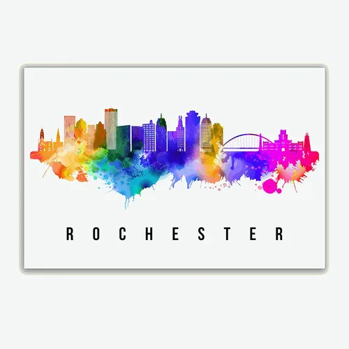 Miniatura 4 de Pera Print Rochester Skyline New York Póster, pintura de paisaje urbano de Nueva York, impresión de paisaje urbano y monumentos, arte de pared