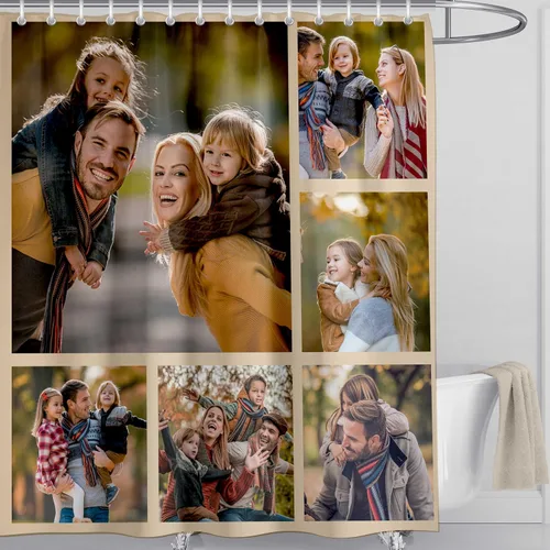 Miniatura 22 de Cortina de ducha personalizada, cortinas de ducha con foto personalizada, cortina de ducha personalizada de 60 x 72 pulgadas, añade tu propia Imagen