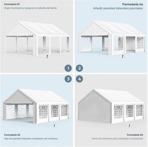 Miniatura 4 de Green Party - Carpa para fiesta de 16 x 20 pies, carpa para eventos de bodas de alta resistencia con 3 bolsas de transporte y paredes laterales