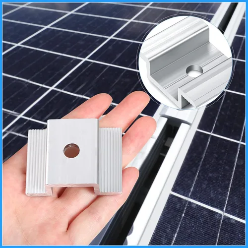 Miniatura 4 de Paquete de 12 abrazaderas centrales para panel solar de 1.06 pulgadas, accesorios de montaje de aluminio, abrazadera media solar de aluminio