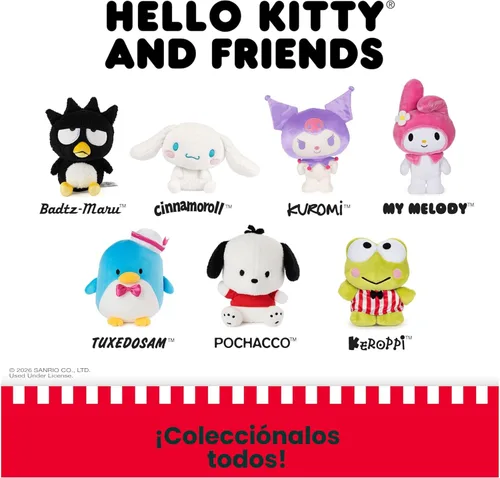 Miniatura 7 de GUND Sanrio Pochacco Peluche, Peluche de Cachorro para Edades de 1 Año en Adelante, Blanco/Rojo, 6 Pulgadas