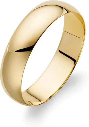 Alianza de boda para hombre simple tradicional de 5 mm de oro amarillo de 10K (talles disponibles 7-12 1/2)