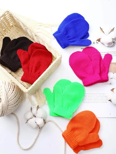 Miniatura 4 de Boao 12 pares de guantes de invierno para niños pequeños, guantes de punto para niños, guantes mágicos cálidos para niños y niñas, suministros