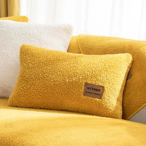 Miniatura 26 de vctops Paquete de 2 fundas de cojín decorativo de forro polar Sherpa de doble cara para sofá, cama y sillón, fundas de cojín de felpa suave y Azul