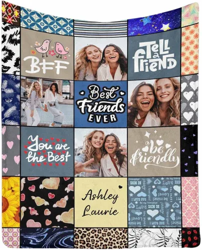 Miniatura 30 de Regalos de cumpleaños para mujeres, manta de amistad personalizada con tus fotos, manta personalizada con mis propias imágenes para hermanas