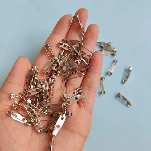 Miniatura 6 de 100 Piezas Pasadores de Bloqueo con Respaldo Broche de Seguridad, Pasador de Broche Plateado con Cierre, Respaldos de Cierre de Seguridad