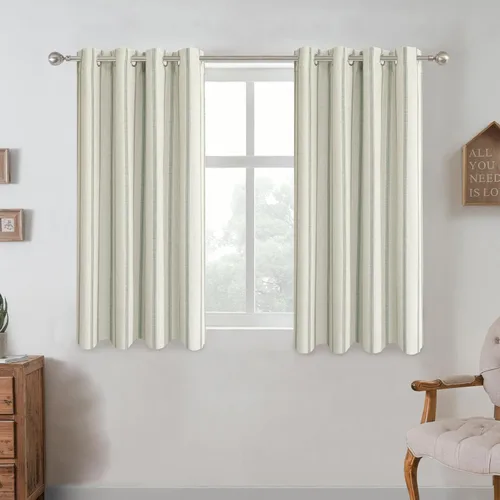 Miniatura 22 de DriftAway - Cortinas de Lino Mezcla de Granja 100% Opacas de 84 Pulgadas de Largo para Dormitorio, Cortinas Verticales Rayadas Impresas de Lino