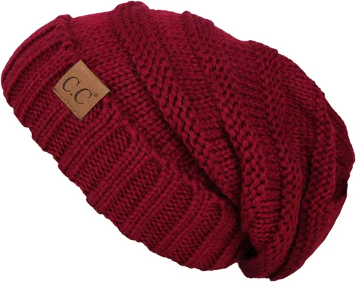 Miniatura 114 de Funky Junque Gorro de moda de punto trenzado de talla extragrande, grueso, abrigado, suave y holgado