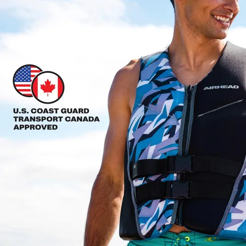 Miniatura 3 de Airhead CAMO Cool Kwik-Dry Neolite Flex Life Jacket for Adults - USCG Approved Life Vest for Women & Men, Lightweight Flexible Watersports Vest for