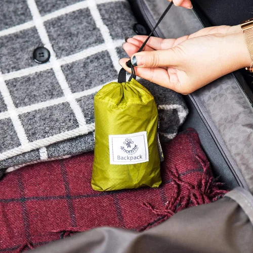 Miniatura 6 de Mochila 4Monster de excursionismo, de día, resistente al agua, ligera, plegable, para viajes, campamento, exteriores Amarillo Verde