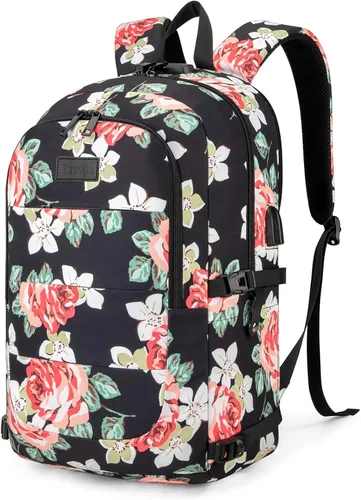 Miniatura 25 de Tzowla, mochila de viaje de negocios para computadora portátil de 15,6 a 17,3 pulgadas para mujeres, hombres y para regalar, A-Negro