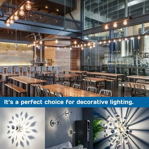 Miniatura 6 de Bombilla media cromada de 6 W (equivalente a 60 vatios), globo G25 regulable de 5000 K, bombilla LED Edison decorativa con punta plateada, base E26