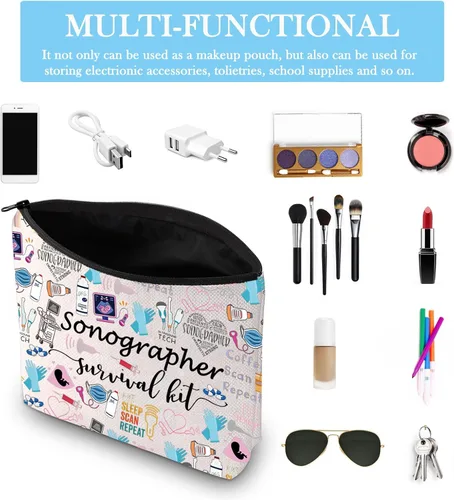 Miniatura 3 de GJTIM Kit de supervivencia para ecografista, regalo para radiólogo, bolsa de maquillaje con cremallera para ultrasonido, bolsa de maquillaje