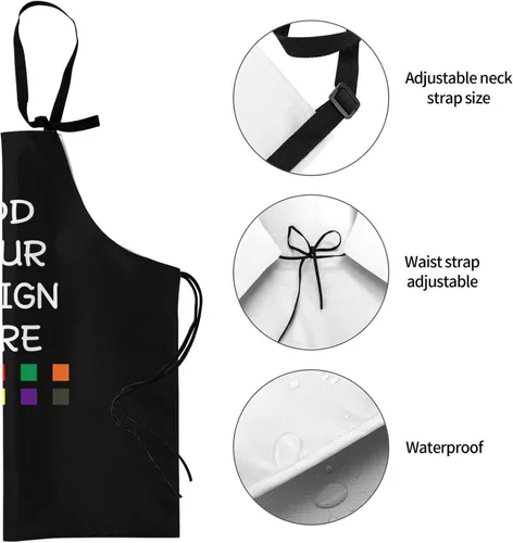 Miniatura 5 de Delantal personalizado para mujer, delantal con logotipo personalizado con foto, texto personalizado para cocina, impermeable, delantal de cocina