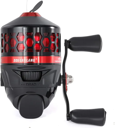 Miniatura 10 de Sougayilang Spincast - Carrete de pesca, relación de engranajes de alta velocidad 3.9:1, diseño de cebo de botón sin problemas y mango reversible