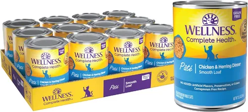 Miniatura 16 de Wellness Complete Health - Alimento húmedo en paté para gatos adultos, natural, rico en proteínas, sin granos, 12.5 onzas, paquete de 12 (pollo)