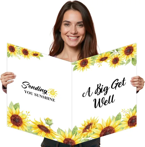 Miniatura 9 de Tarjeta de felicitación de despedida jumbo de color negro y dorado, grande, con texto en inglés "We Will Miss You", tarjetas para firmar tarjeta