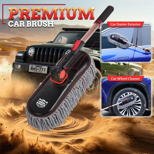Miniatura 2 de Plumero exterior de coche libre de arañazos – 27-36 pulgadas mango extensible de microfibra cepillo de polvo automático para SUV, RV, camión