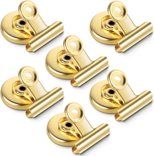 Miniatura 12 de Grtard Paquete de 12 clips magnéticos, imanes de nevera, clips magnéticos fuertes resistentes, clip magnético para pizarra blanca para oficina, Negro