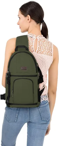 Miniatura 6 de MOSISO - Mochila para cámara con soporte para tripié e inserciones modulares extraíbles, mochila a prueba de golpes, impermeable Verde militar