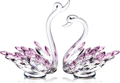 CITYLOVE Figuras de cisne de cristal para el Día de la Madre, regalos para mamá, decoración del hogar de cristal, figuras de vidrio, regalos para